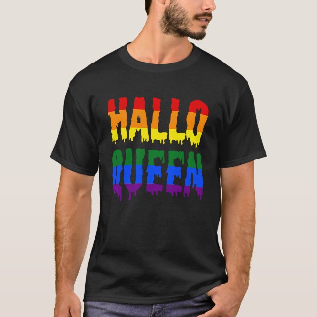Camiseta Orgulho gay de Halloqueen Halloween LGBT (Frente)