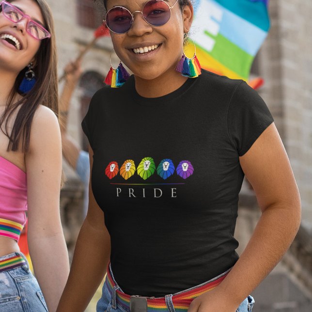Camiseta Orgulho gay - de Leões - LGBT Rainbow T-Shirt (Criador carregado)