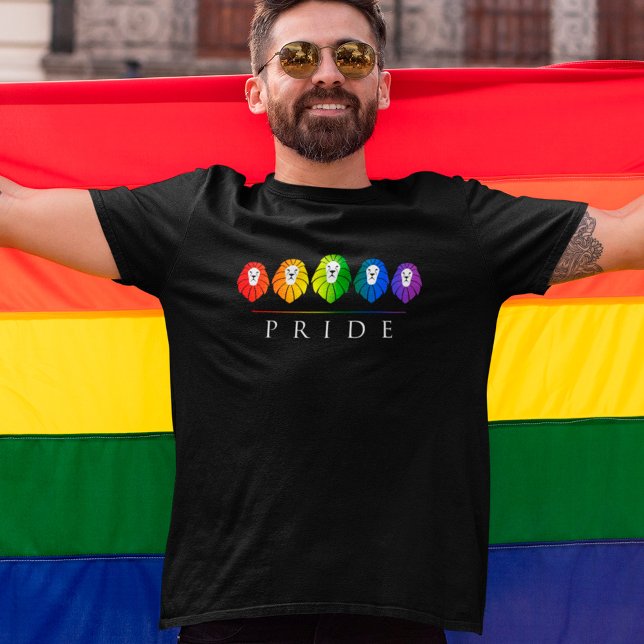 Camiseta Orgulho gay de Leões - LGBT-Shirt Arco-Íris LGBT (Criador carregado)