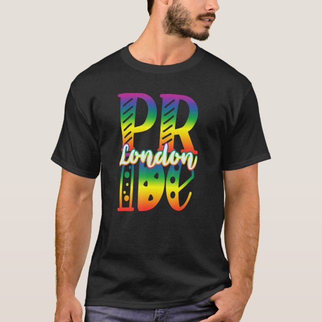 Camiseta Orgulho gay de Londres em Bloco Letters (Frente)