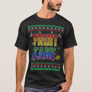 Camiseta Orgulho gay de Natal Feio de Bolo de fruta LGBT