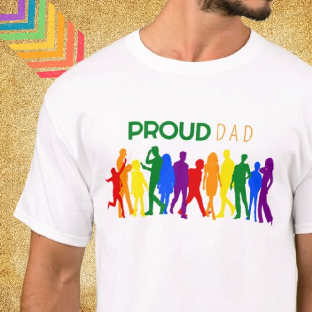 Camiseta Orgulho gay de PAI Mistura de Gênero Silhuettes (Criador carregado)