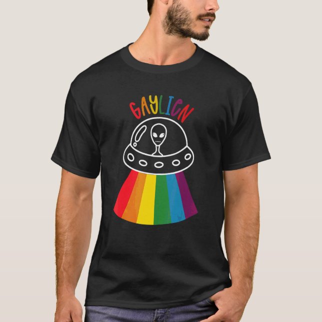 Camiseta Orgulho gay de Rapto de alienígena Gaylien Lgbt (Frente)