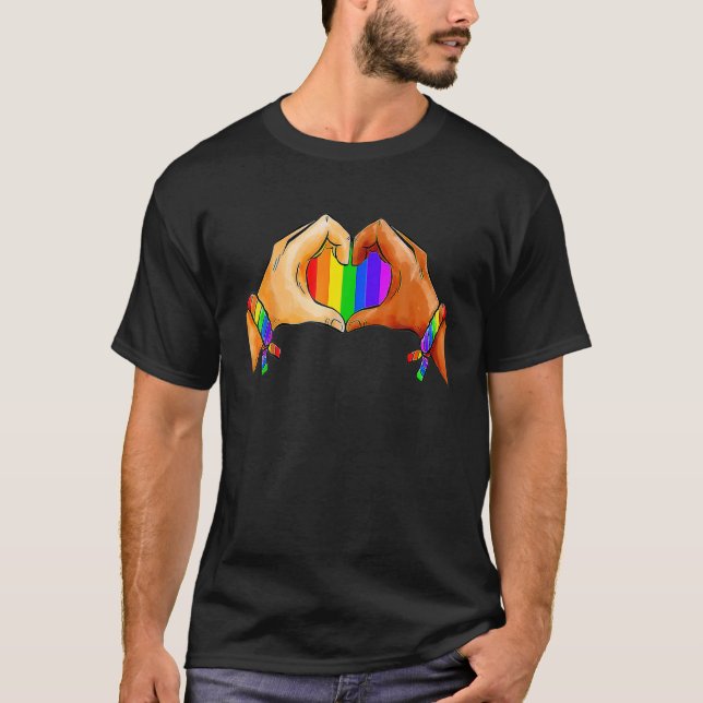 Camiseta Orgulho gay de Vestuário LGBT Sinalizador Arco-Íri (Frente)