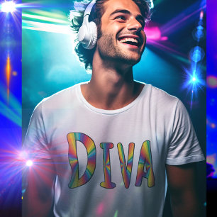 Camiseta ORGULHO GAY DIVA Sinalizador arco-íris Fabuloso LG