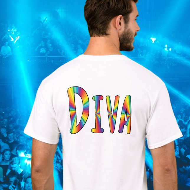 Camiseta ORGULHO GAY DIVA Sinalizador arco-íris Fabuloso LG (Criador carregado)