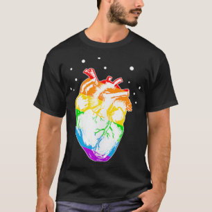 Camiseta Orgulho gay do Coração Anatômico LGBTQ Bandeira do