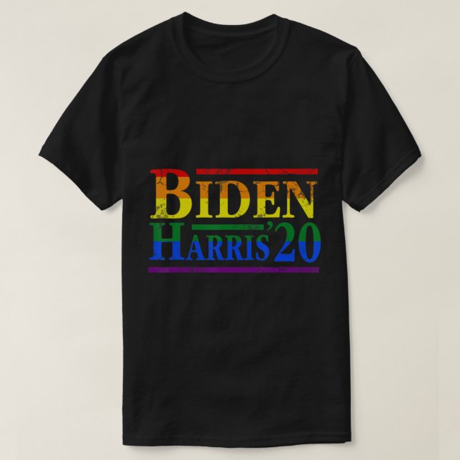 Camiseta Orgulho gay do Lgbtq Joe Biden Kamala Harris Anti  (Frente do Design)