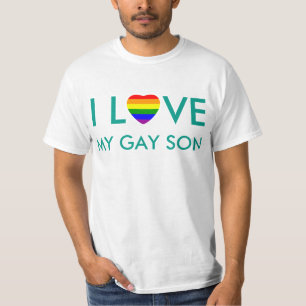 Camiseta Orgulho Gay Eu Amo Meu Filho Gay Coração da Bandei