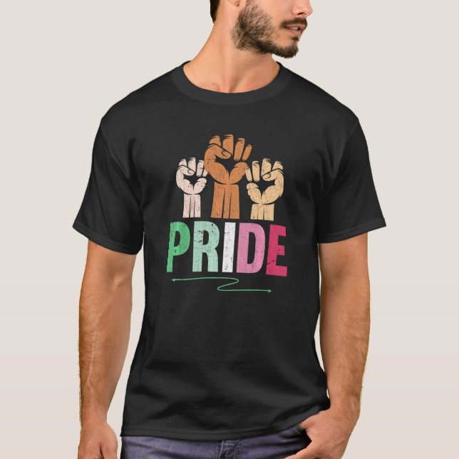 Camiseta Orgulho gay Fist Orgulho Abrosexual Mês Lgbtq Abro (Frente)