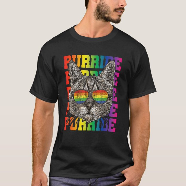 Camiseta Orgulho gay Gbt Purride Cat Ggbtq Men 1 (Frente)