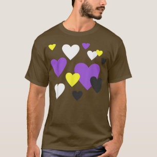 Camiseta Orgulho gay Human Rights Non Binary Flag Heart Lgb