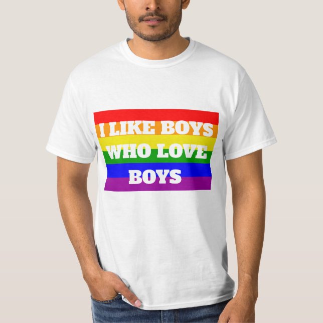 Camiseta Orgulho gay I gosta de meninos que amam meninos (Frente)