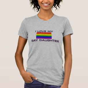 Camiseta ORGULHO GAY Lésbica Eu amo minha filha gay