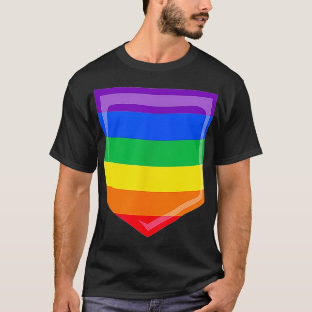 Camiseta Orgulho gay Lésbica Gift LGBTQ Sinalizador Rainbow (Frente)