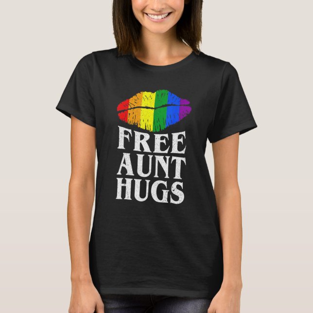 Camiseta Orgulho gay Lésbica Lábios Arco-Íris LGBTQ tia Gra (Frente)