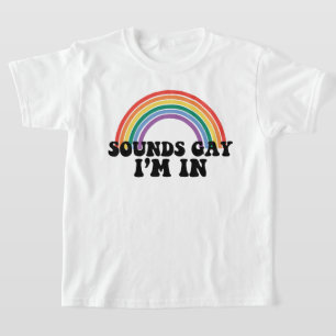 Camiseta Orgulho Gay LGBT Arco-íris Soa Gay Estou Dentro
