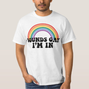 Camiseta Orgulho Gay LGBT Arco-íris Soa Gay Estou Dentro 