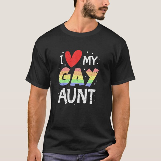 Camiseta Orgulho gay LGBT Eu Amo Minha Tia Gay Niece Nephew (Frente)