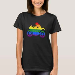 Camiseta Orgulho Gay Lgbt Lgbtq Motocicleta Manobra Bandeir