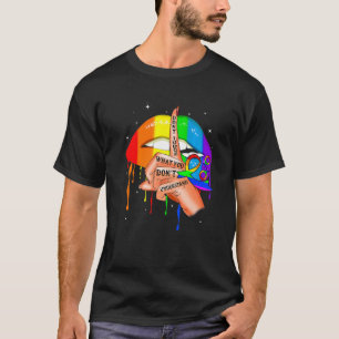 Camiseta Orgulho gay Lgbt Não julgue Lgbt perfurando o Rain