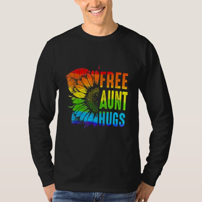 Camiseta Orgulho gay Lgbt-Q Mês da Tia Gratuita das Mulhere (Frente)