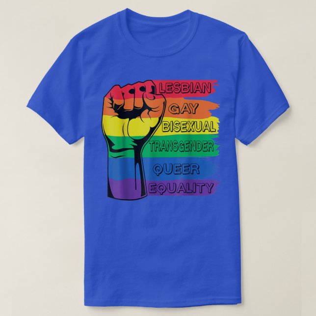 Camiseta Orgulho gay LGBT Rainbow Fist Pride Mont LGBTQ  (Frente do Design)
