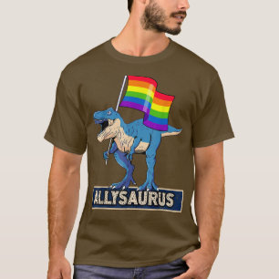 Camiseta Orgulho gay LGBTQ ALLYSAURUS e Design de suporte -