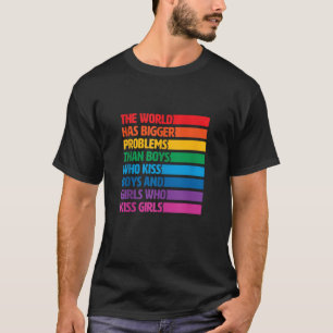 Camiseta Orgulho gay LGBTQ Arco-Íris O Mundo Tem Maior Prob