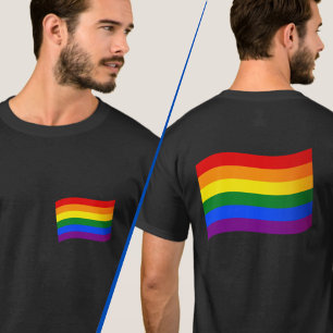 Camiseta Orgulho gay LGBTQ frontal/traseira LGBT LGBT