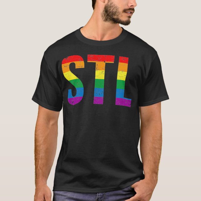Camiseta Orgulho gay LGBTQ STL Rua Louis MO (Frente)