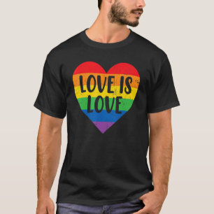 Camiseta Orgulho gay Love Is Love Lgbt Heart Rainbow Lgbtq
