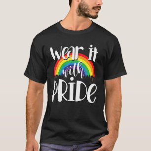 Camiseta Orgulho gay Mês Da Fila De Sinalizador Arco-Íris