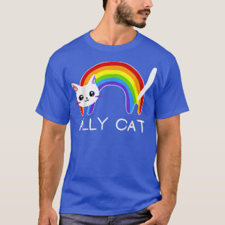 Camiseta Orgulho gay Mês do Sinalizador Arco-Íris Ggbt Cat