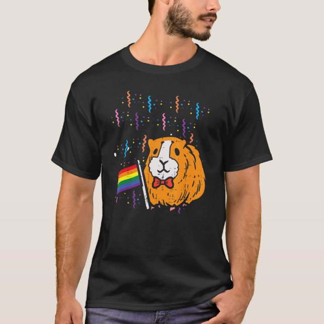 Camiseta Orgulho gay Mês Lgbtq Ally Lg De Hamster De Sinali (Frente)