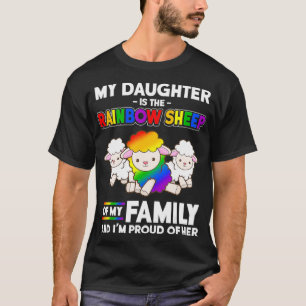 Camiseta orgulho gay mês Mãe Minha Filha É Ovelha Arco-