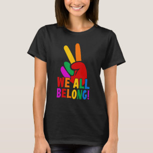 Camiseta Orgulho gay Mês Todos Pertencemos À Bandeira Do Ar