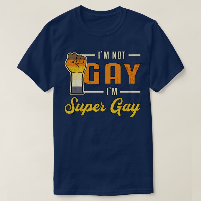 Camiseta Orgulho gay Não Sou Gay Im Super Lgbt Ama Engraçad (Frente do Design)