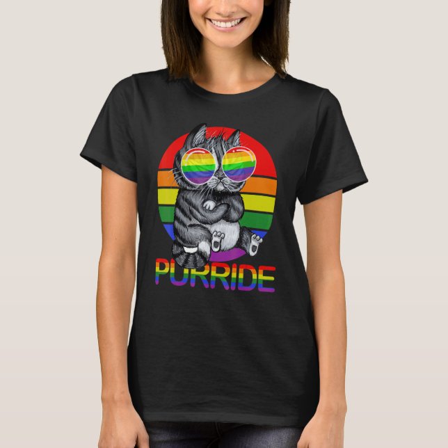 Camiseta Orgulho gay para Homens Gbt Pai Gato Purrid (Frente)