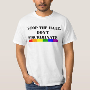 Camiseta Orgulho Gay Pare o Ódio Não Discrimine
