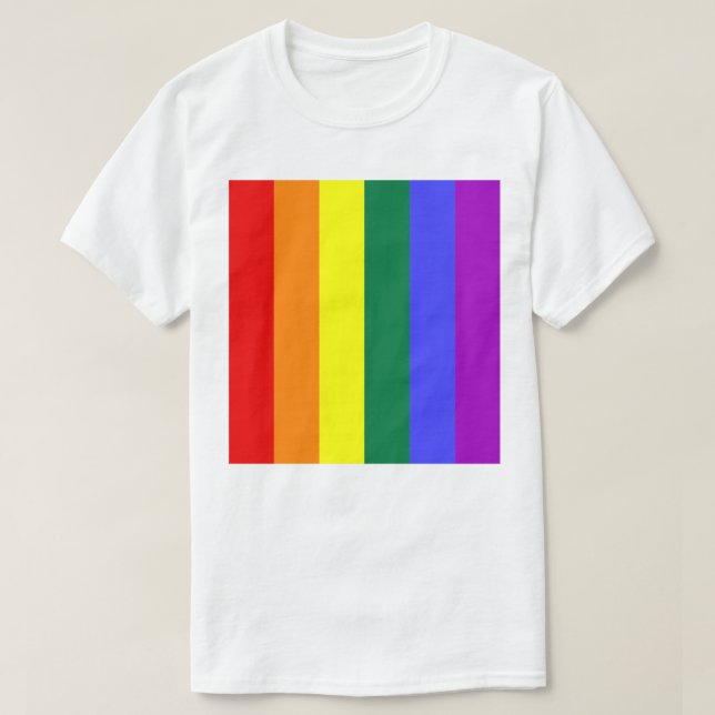Camiseta Orgulho gay personalizável Sinalizador do arco-íri (Frente do Design)