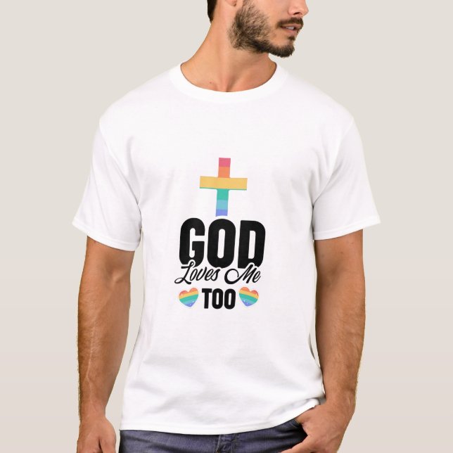 Camiseta orgulho gay | Presente de Jesus Cristão Religioso  (Frente)