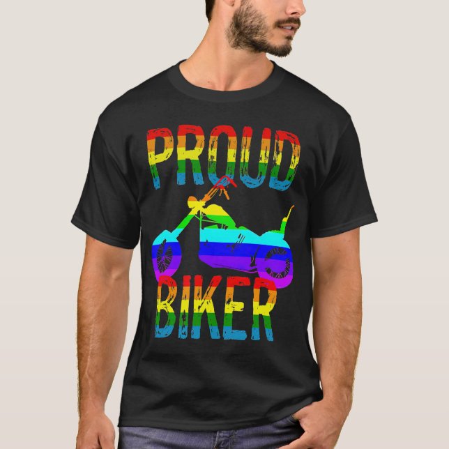 Camiseta Orgulho gay Proud Biker (Frente)