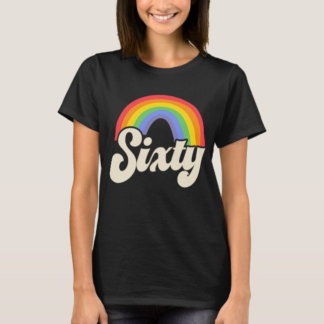 Camiseta Orgulho gay Rainbow 60ª Festa de aniversário da Fi (Frente)