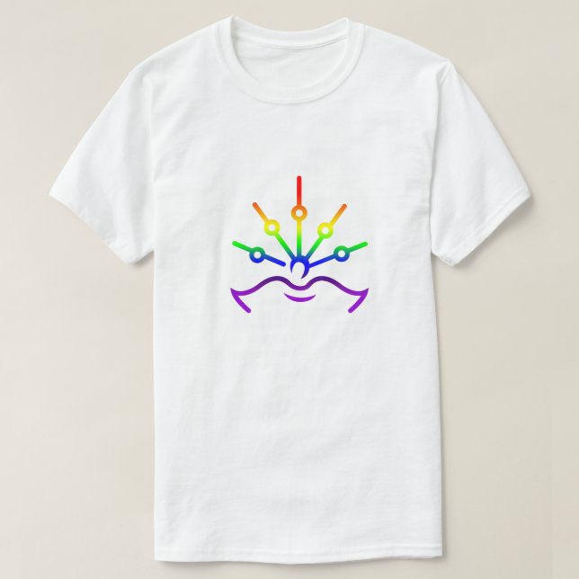 Camiseta Orgulho gay Rainbow Flag Coluna GLBTQ Design (Frente do Design)