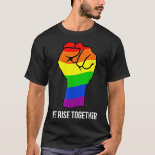 Camiseta Orgulho gay Rainbow Flag LGBTQ Levantamos juntos L