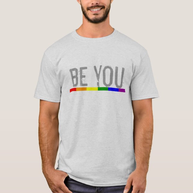 Camiseta Orgulho gay Rainbow Flag seja você (Frente)