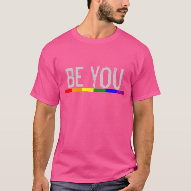 Camiseta Orgulho gay Rainbow Flag seja você (Frente)