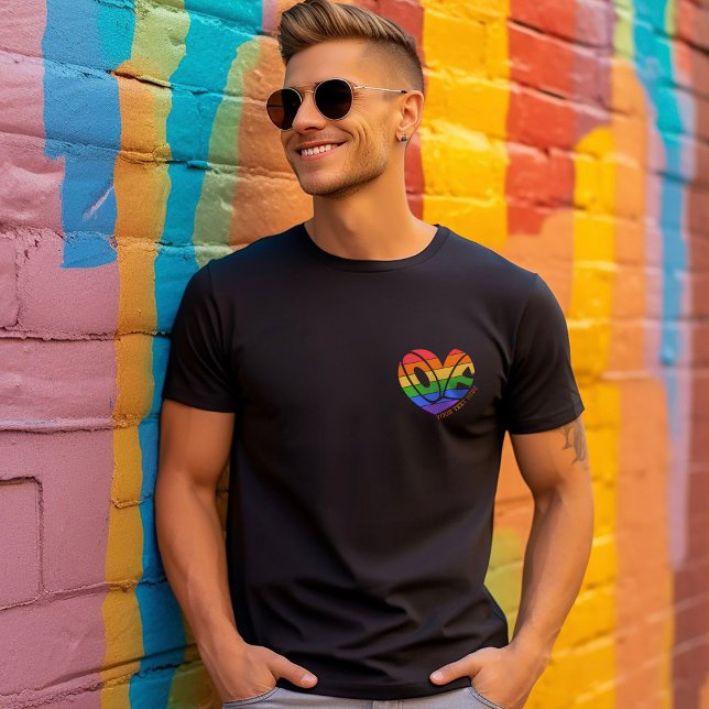 Camiseta Orgulho Gay Rainbow LGBTQ Nome Personalizado Ou Te (Criador carregado)