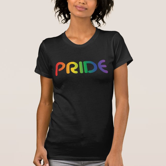 Camiseta Orgulho gay Rainbow Text T-Shirt (Frente)